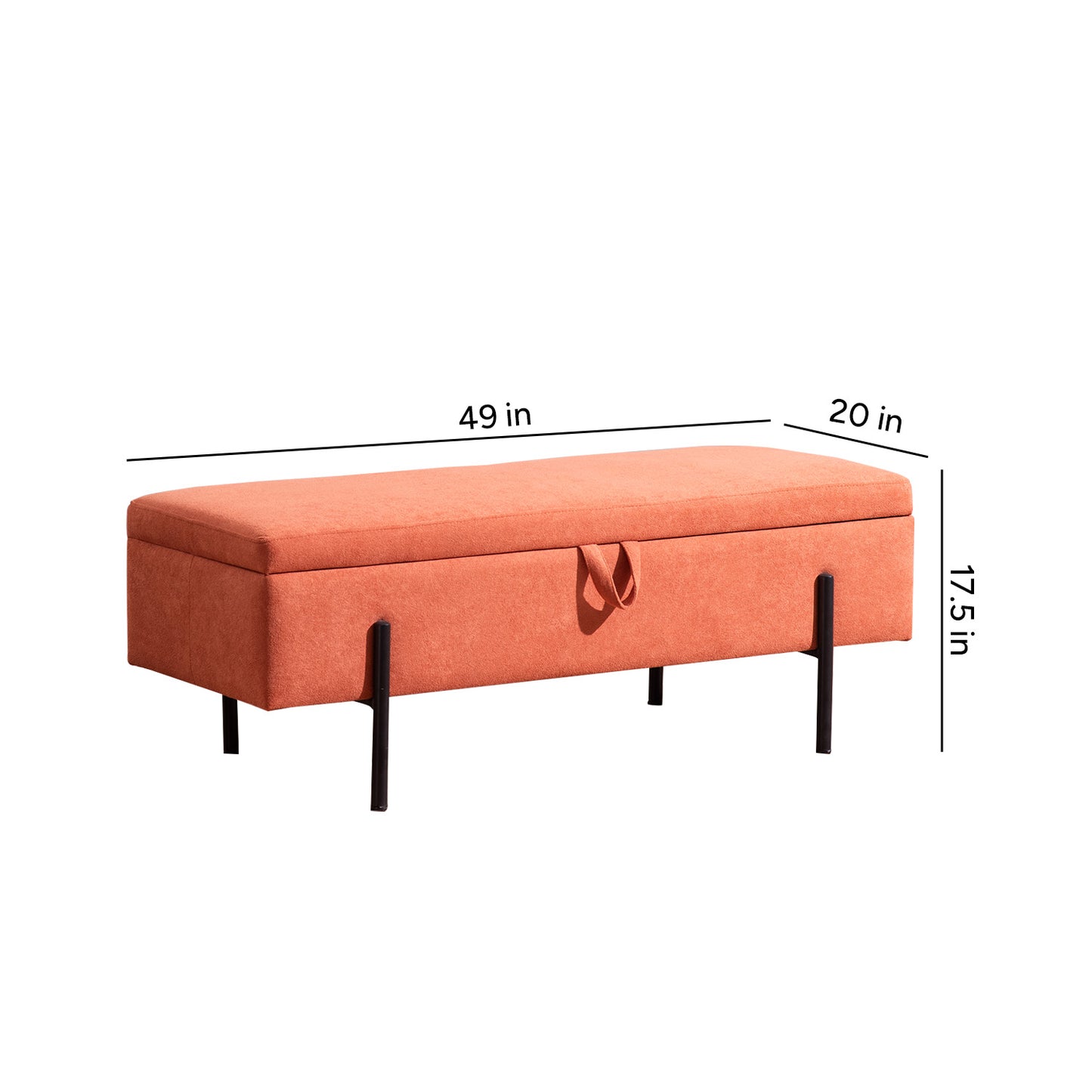 Bold Orange Storage Bench Functional Flair