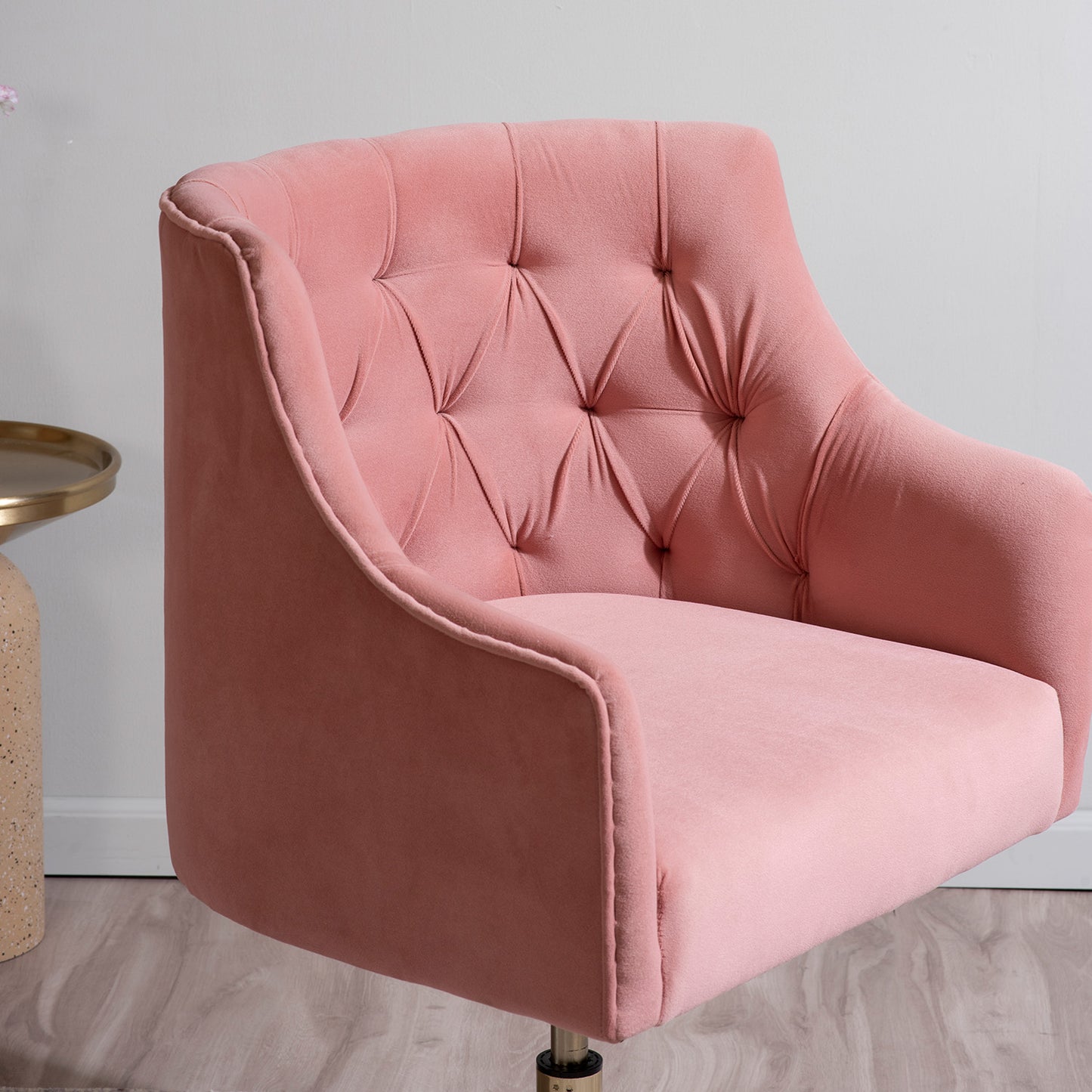 Sophisticated Velvet Office Chair Pink