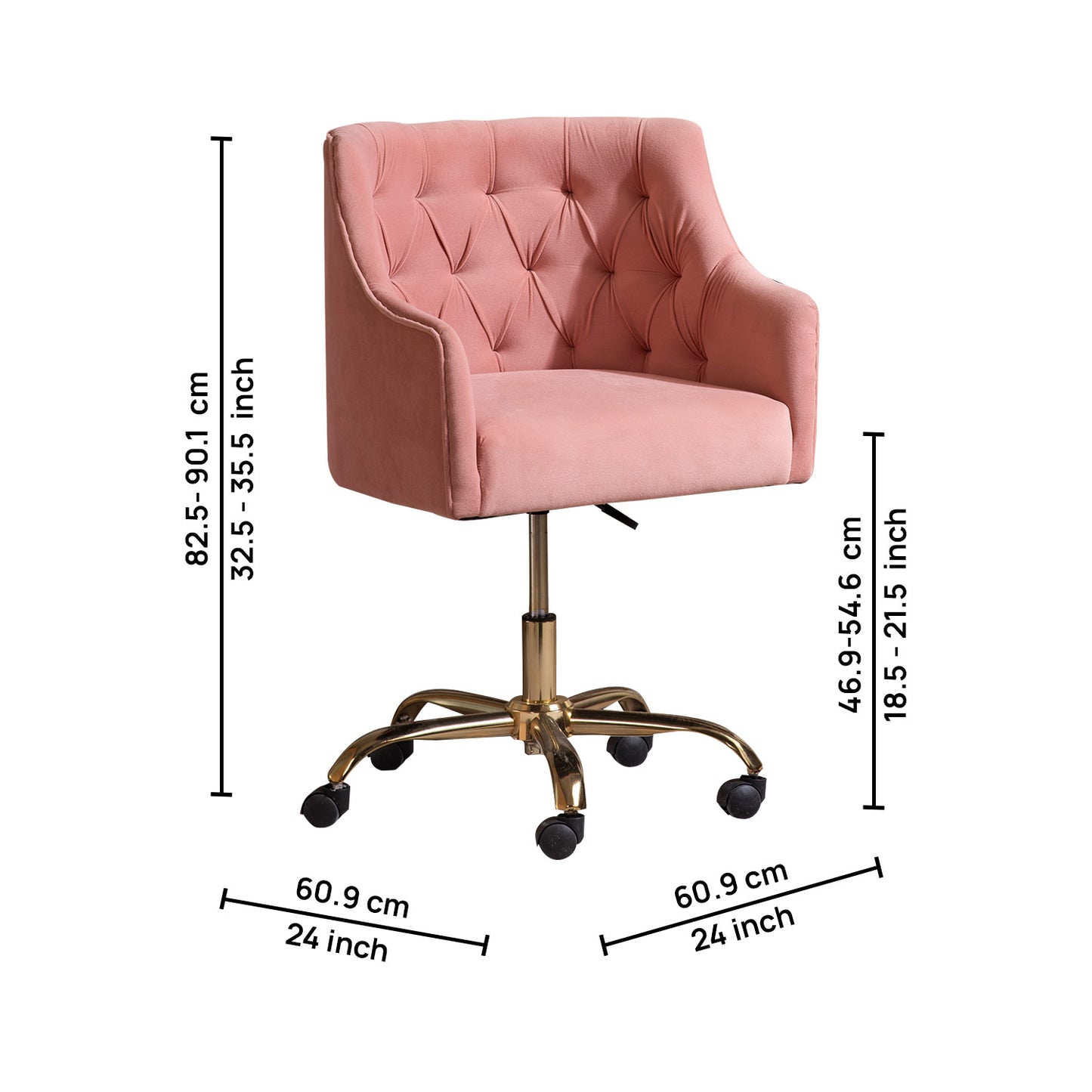 Sophisticated Velvet Office Chair Pink