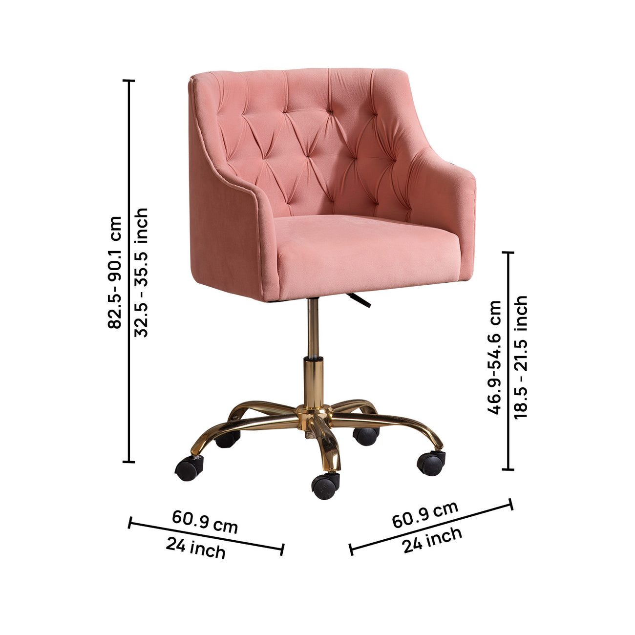Sophisticated Velvet Office Chair Pink