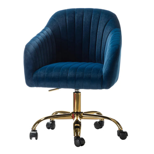 Luxurious Velvet Office Designer Chair Blue