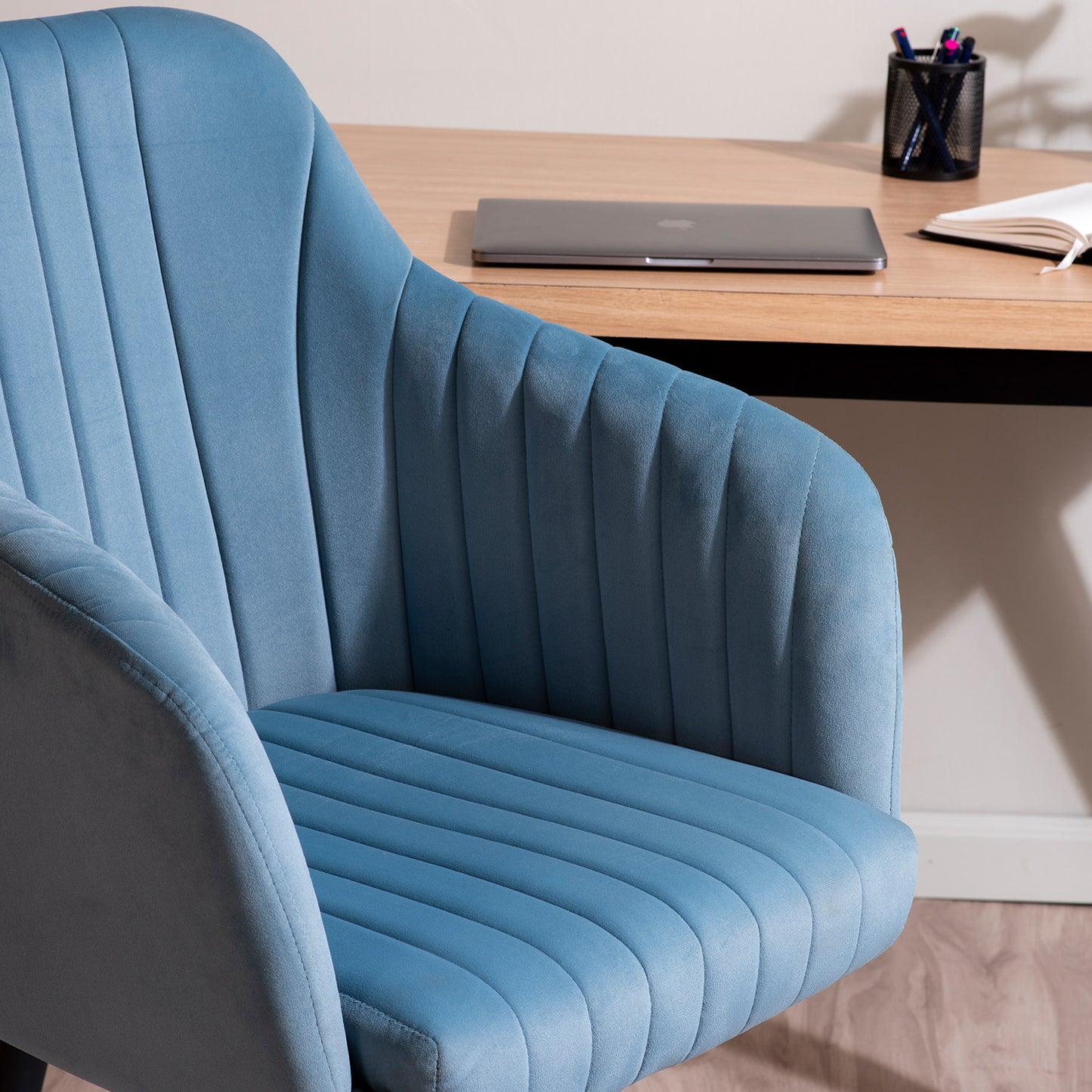 Luxurious Velvet Office Designer Chair Light Blue