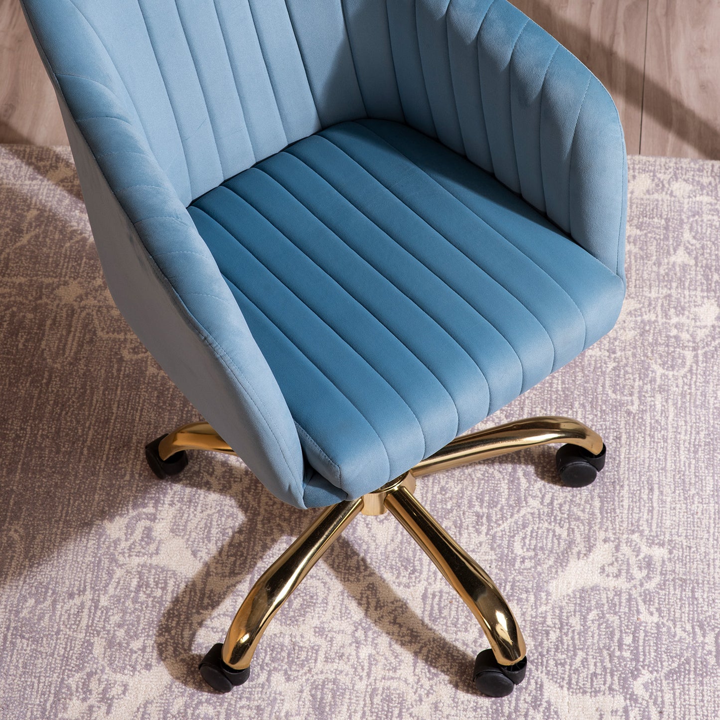Luxurious Velvet Office Designer Chair Light Blue