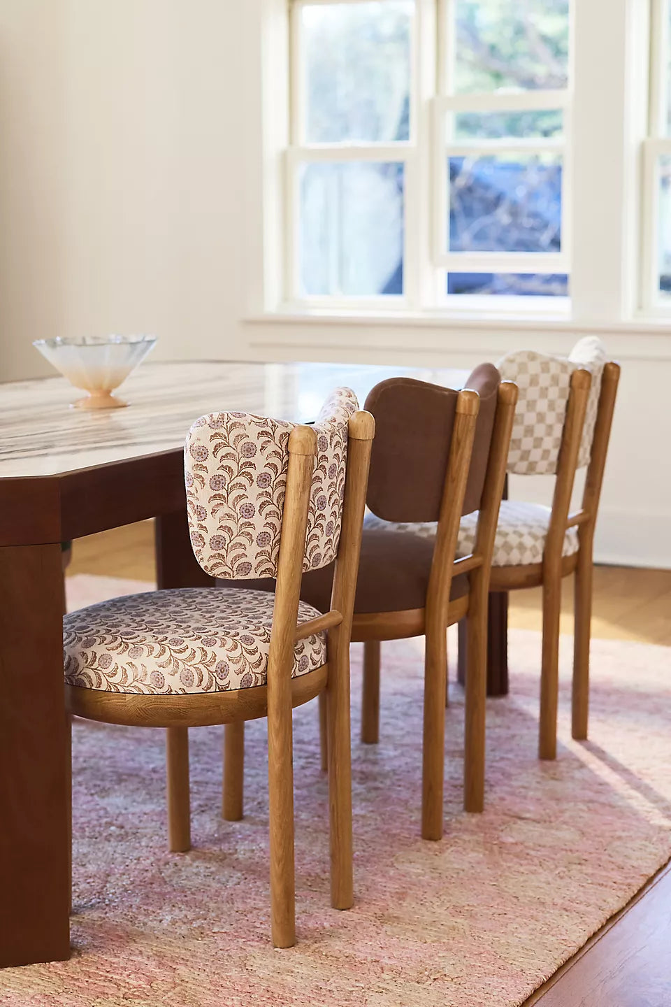 Irie Velvet Oak Wood Taupe Dining Chair