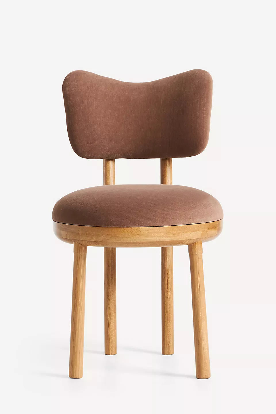 Irie Velvet Oak Wood Taupe Dining Chair
