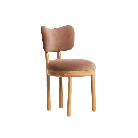Irie Velvet Oak Wood Taupe Dining Chair