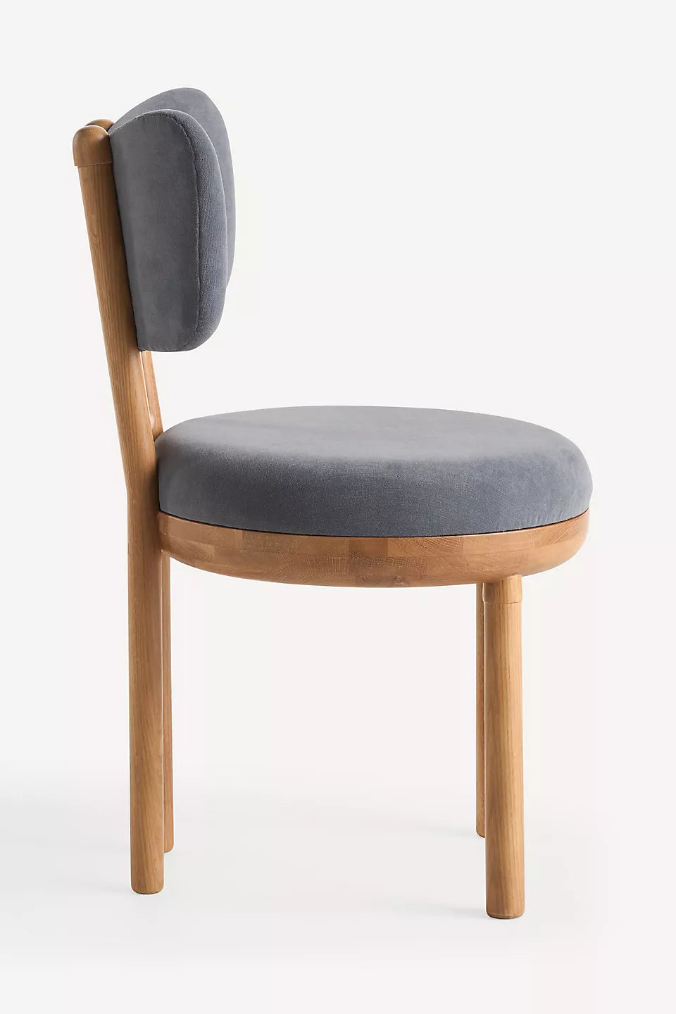 Irie Velvet Oak Wood Grey Dining Chair