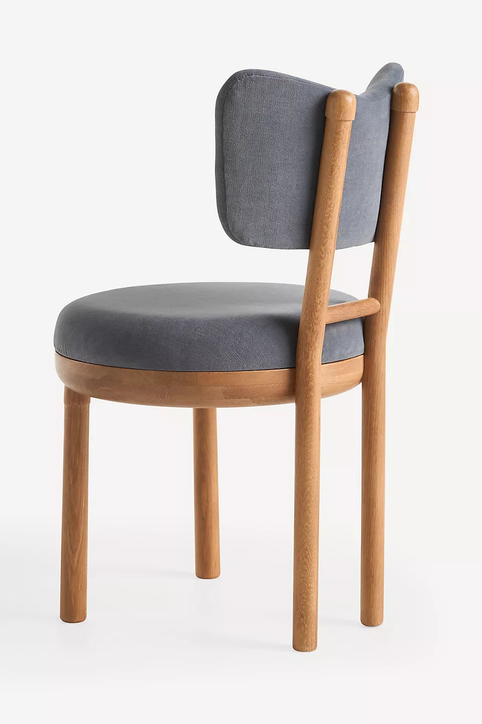 Irie Velvet Oak Wood Grey Dining Chair