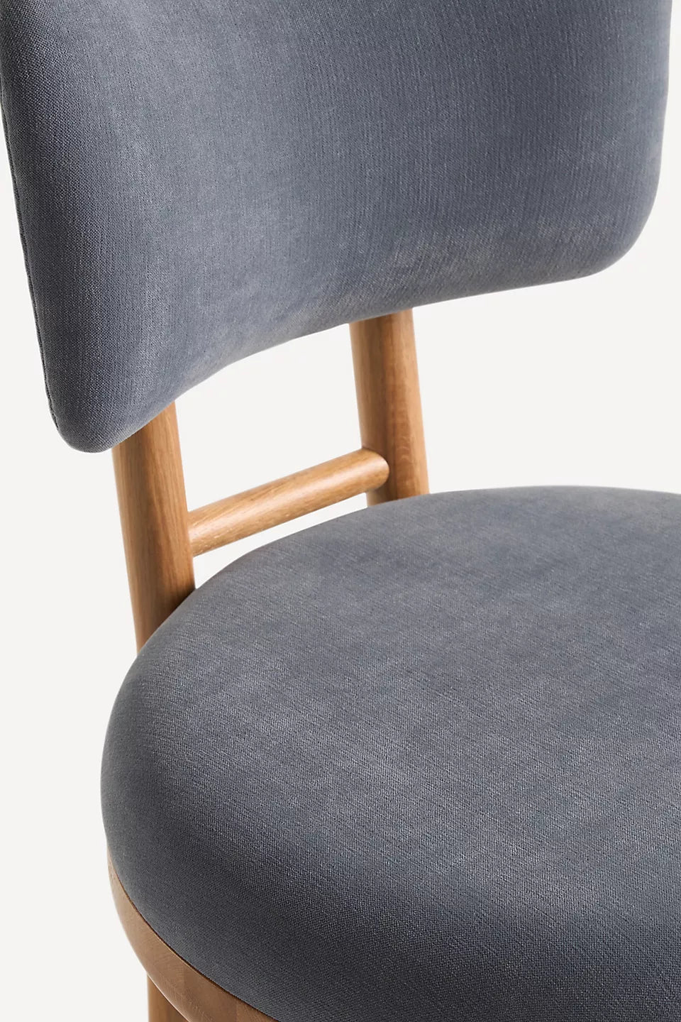 Irie Velvet Oak Wood Grey Dining Chair