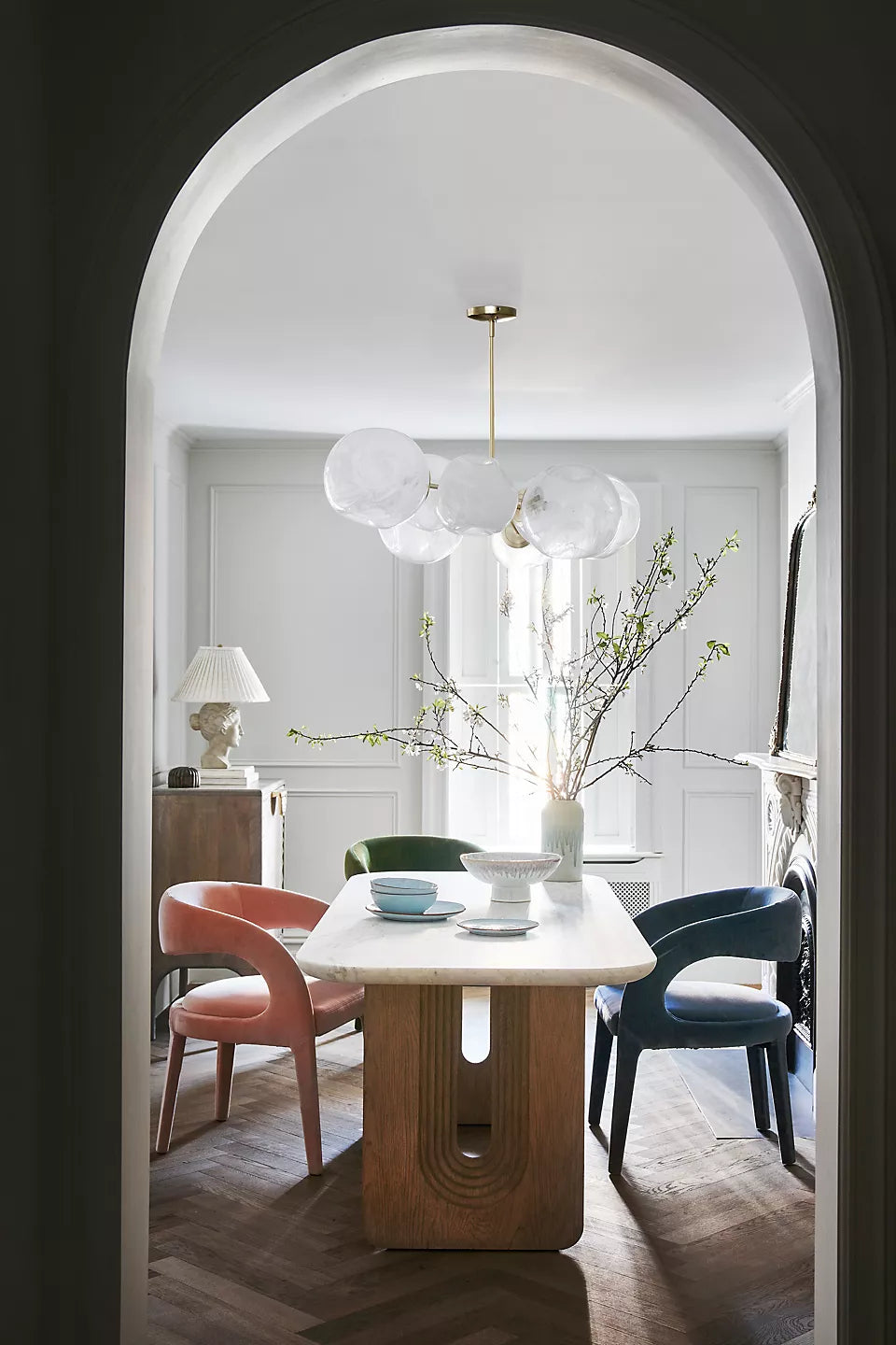 Velvet Hagen Steel Blue Dining Chair