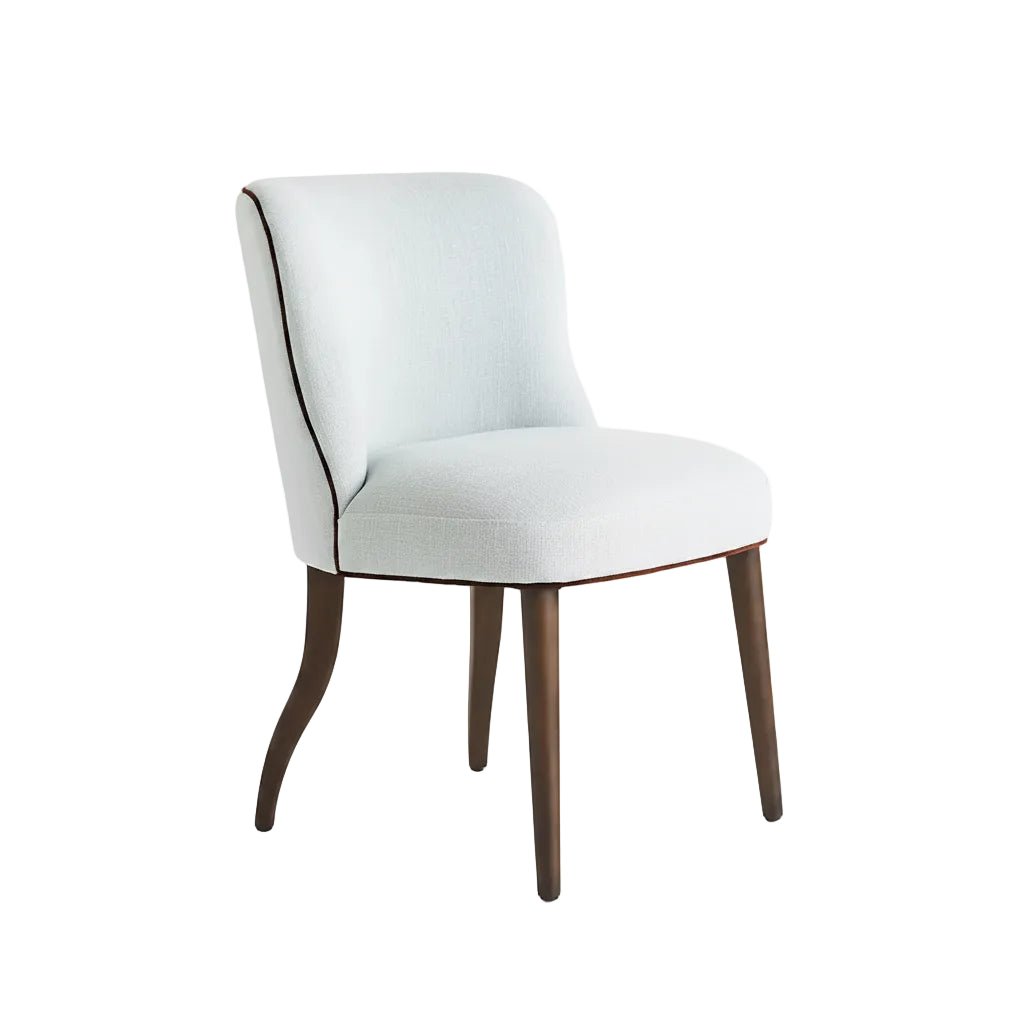 Meryl Linen Walnut Blue Dining Chair