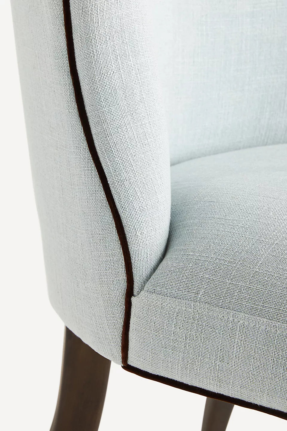 Meryl Linen Walnut Blue Dining Chair