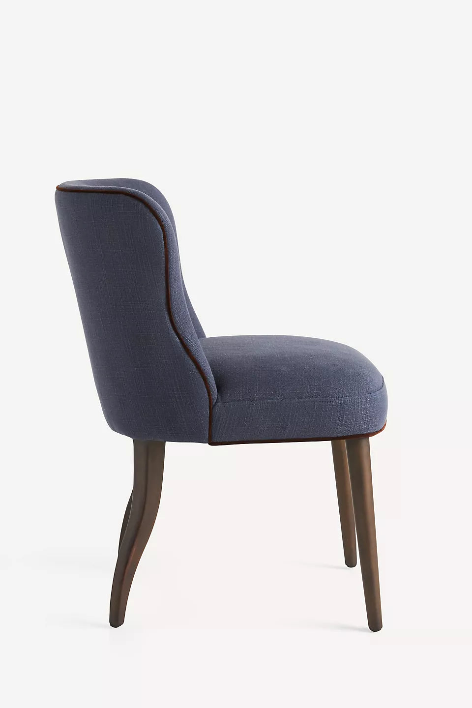 Meryl Linen Walnut Navy Dining Chair