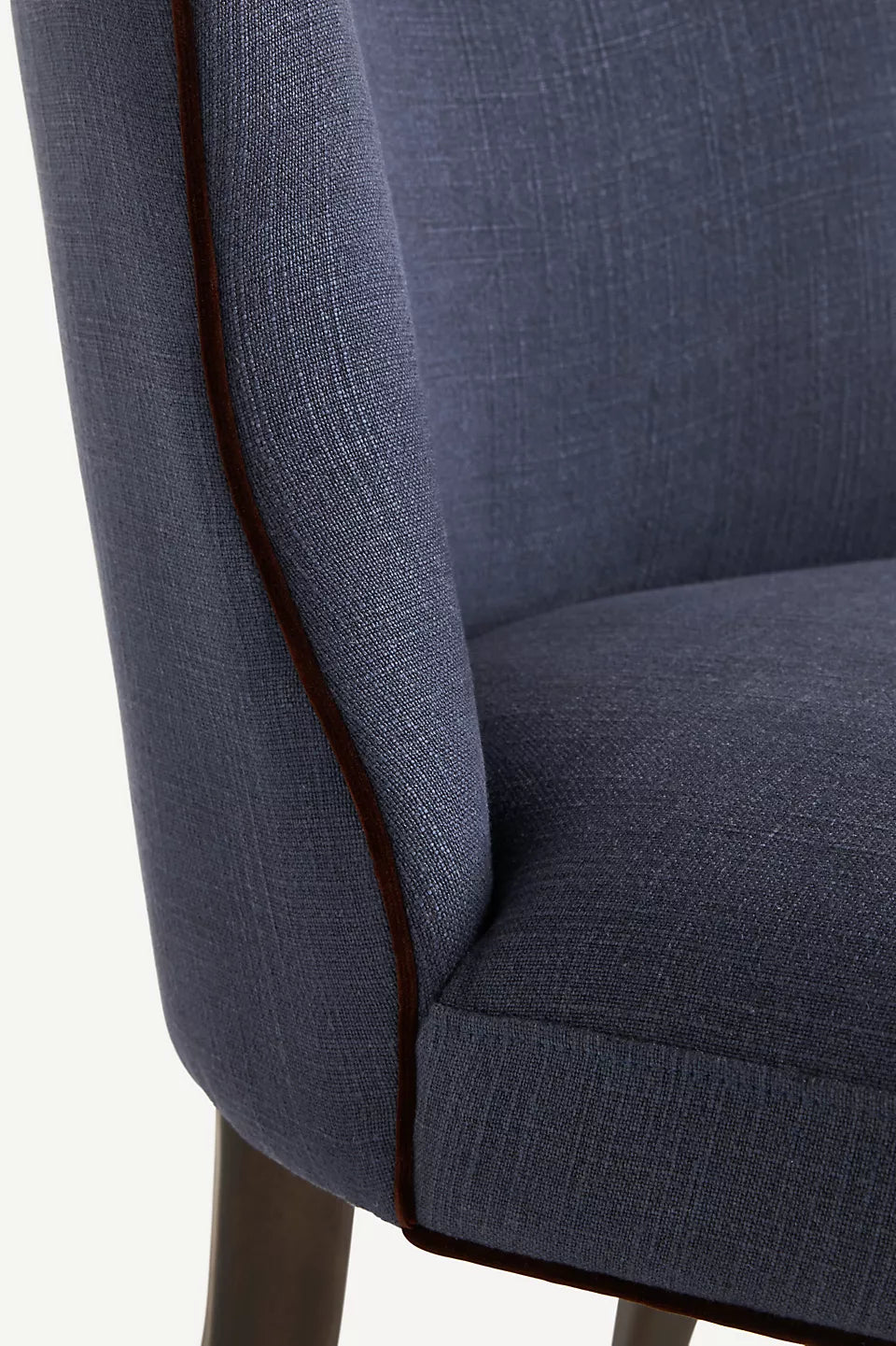 Meryl Linen Walnut Navy Dining Chair
