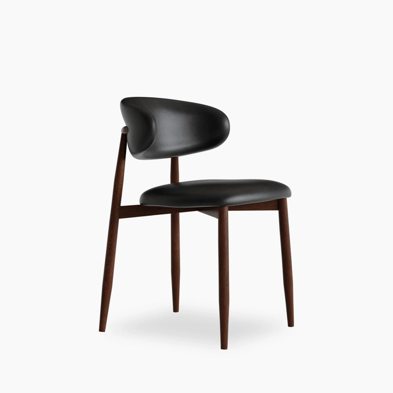 Halston Dining Chair Vintage Black & Walnut