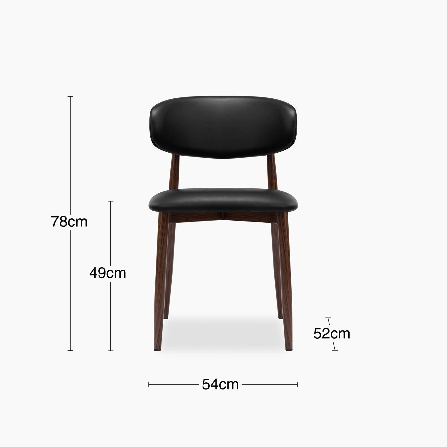 Halston Dining Chair Vintage Black & Walnut