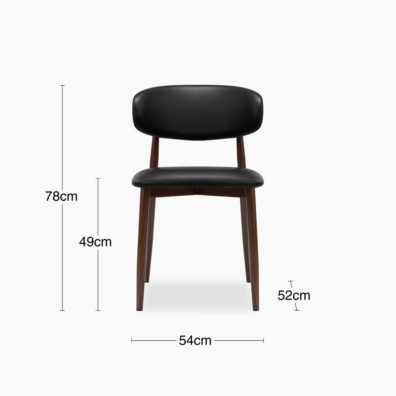 Halston Dining Chair Vintage Black & Walnut
