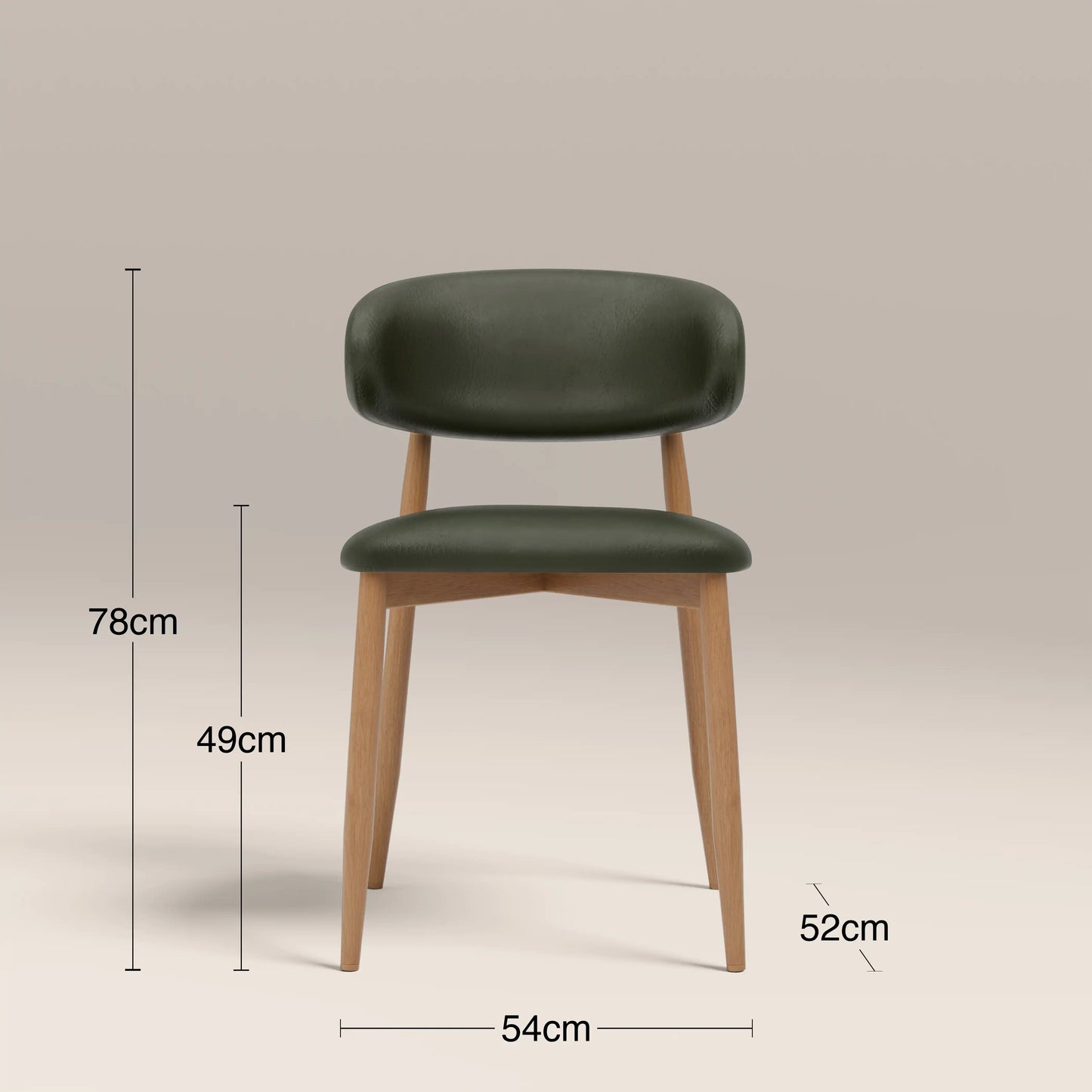 Halston Dining Chair Vintage Green & Oak