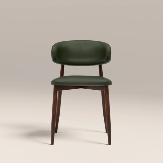 Halston Dining Chair Vintage Green & Walnut