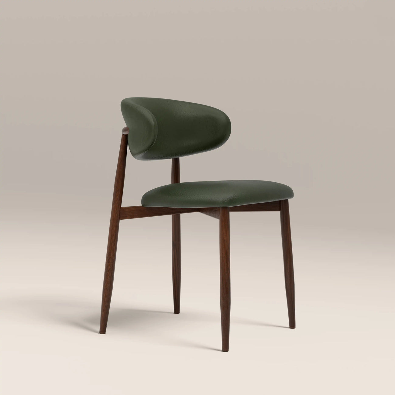 Halston Dining Chair Vintage Green & Walnut