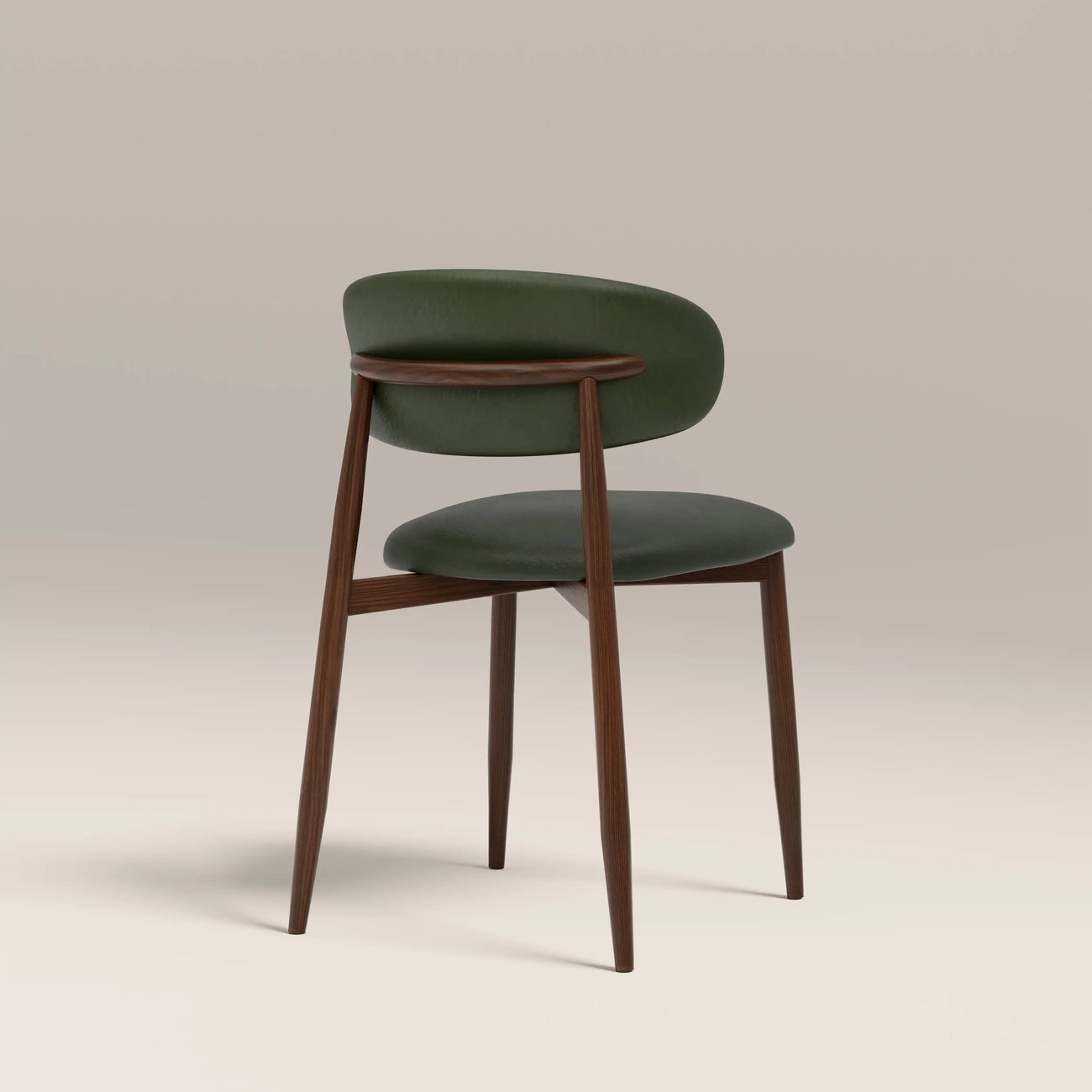 Halston Dining Chair Vintage Green & Walnut