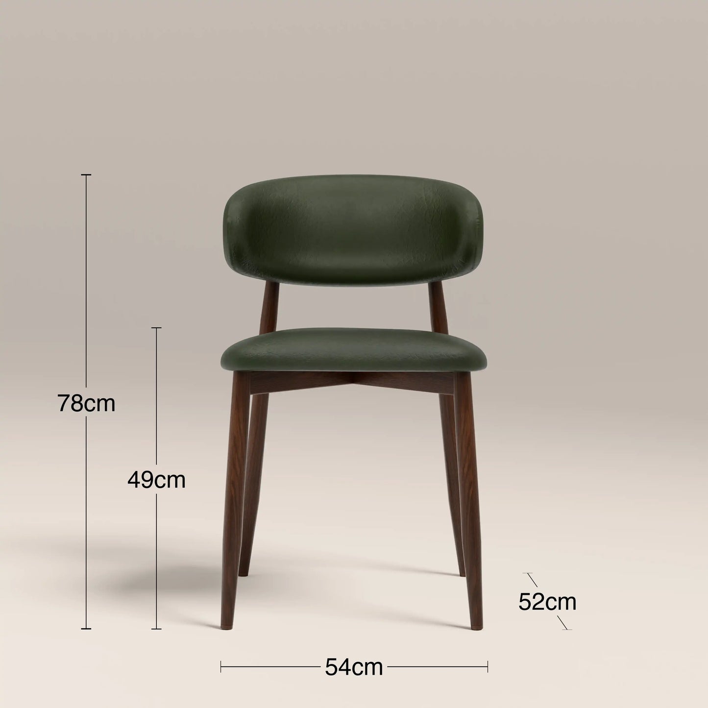 Halston Dining Chair Vintage Green & Walnut