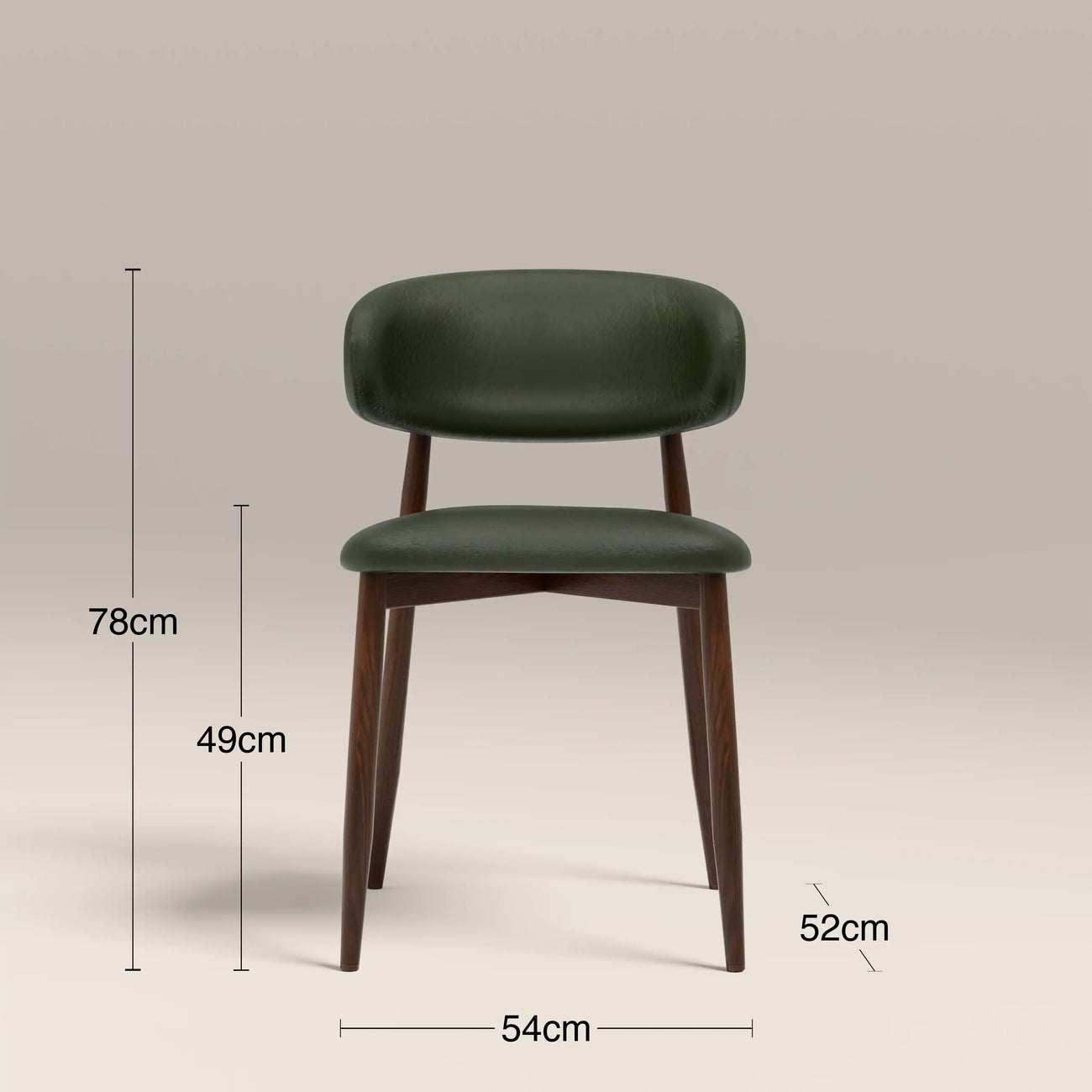Halston Dining Chair Vintage Green & Walnut