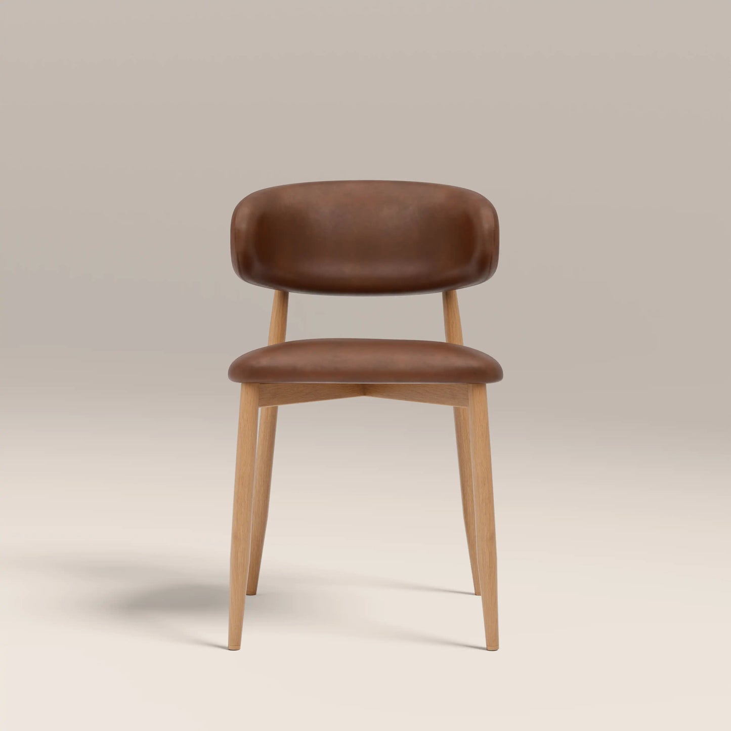 Halston Dining Chair Vintage Tan & Oak
