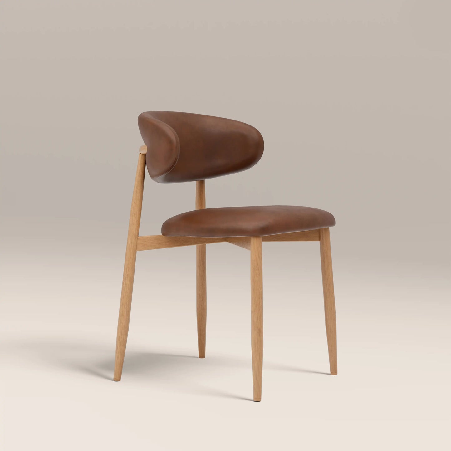 Halston Dining Chair Vintage Tan & Oak