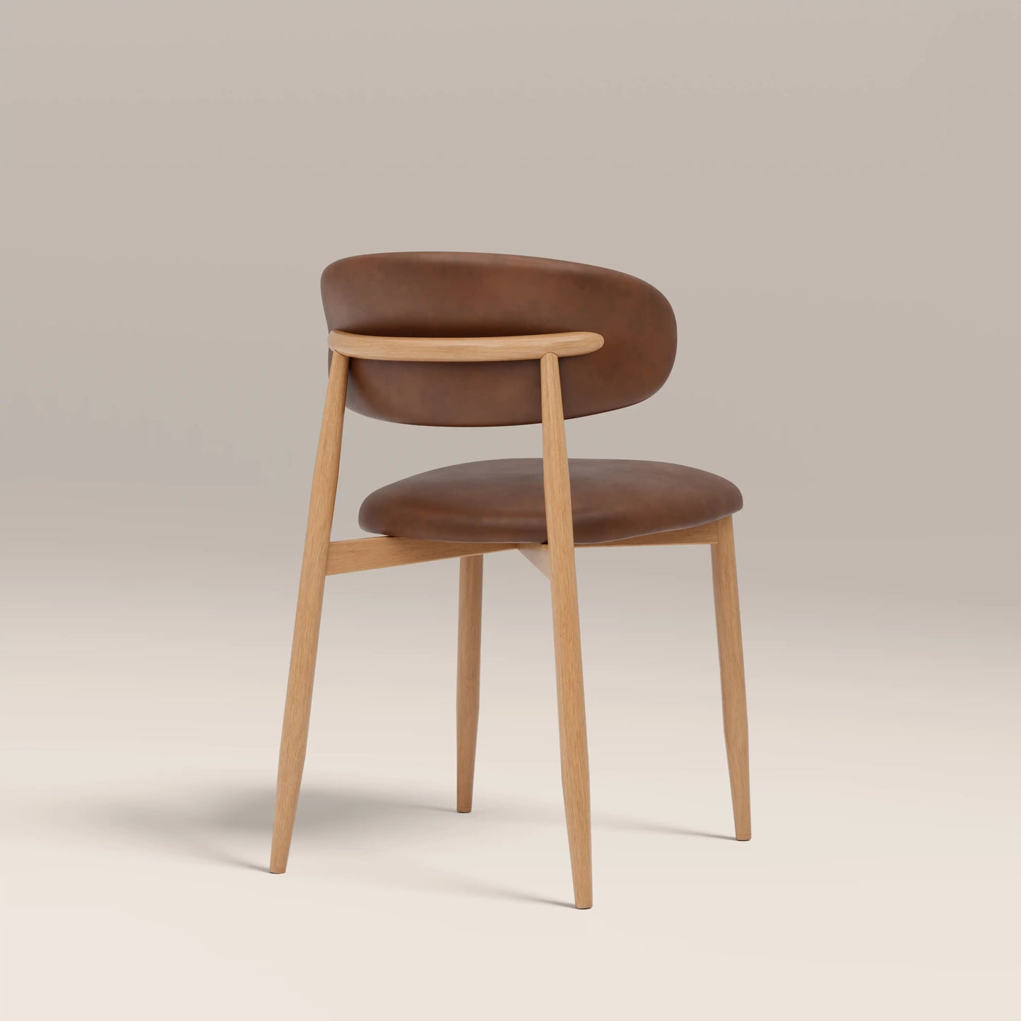 Halston Dining Chair Vintage Tan & Oak