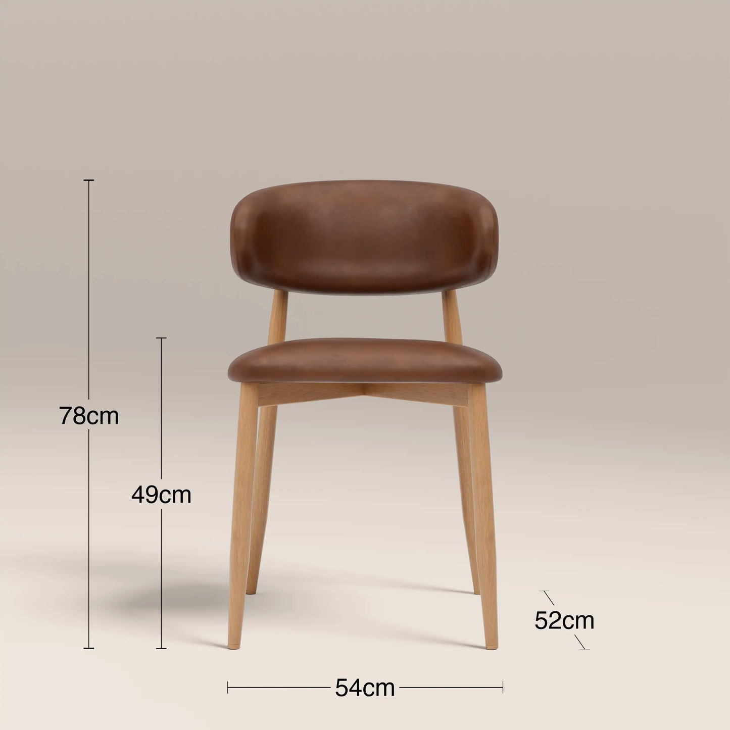 Halston Dining Chair Vintage Tan & Oak
