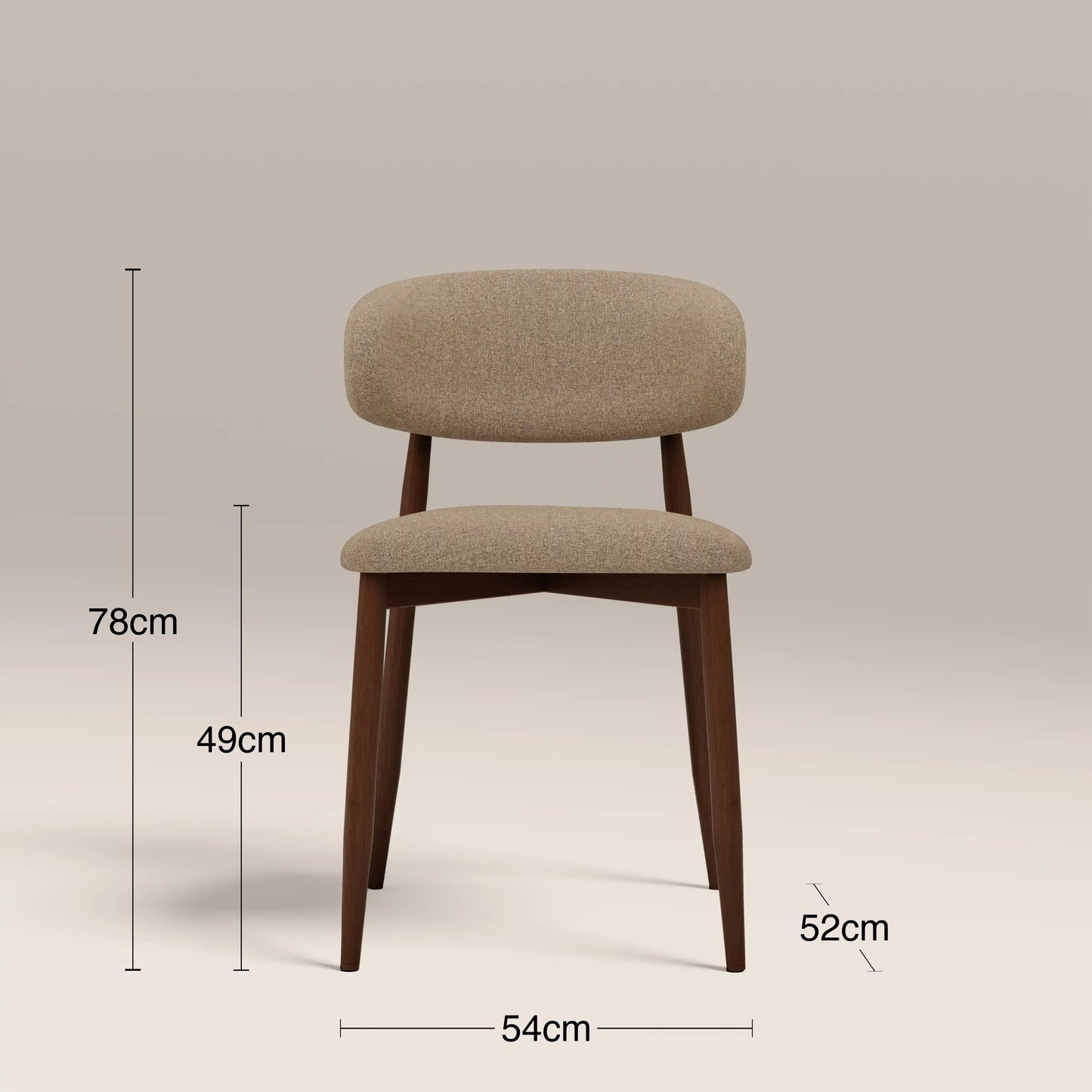 Halston Dining Chair Latte & Walnut