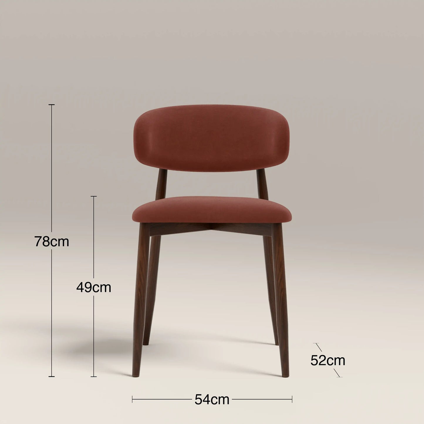 Halston Dining Chair Rust Red & Walnut