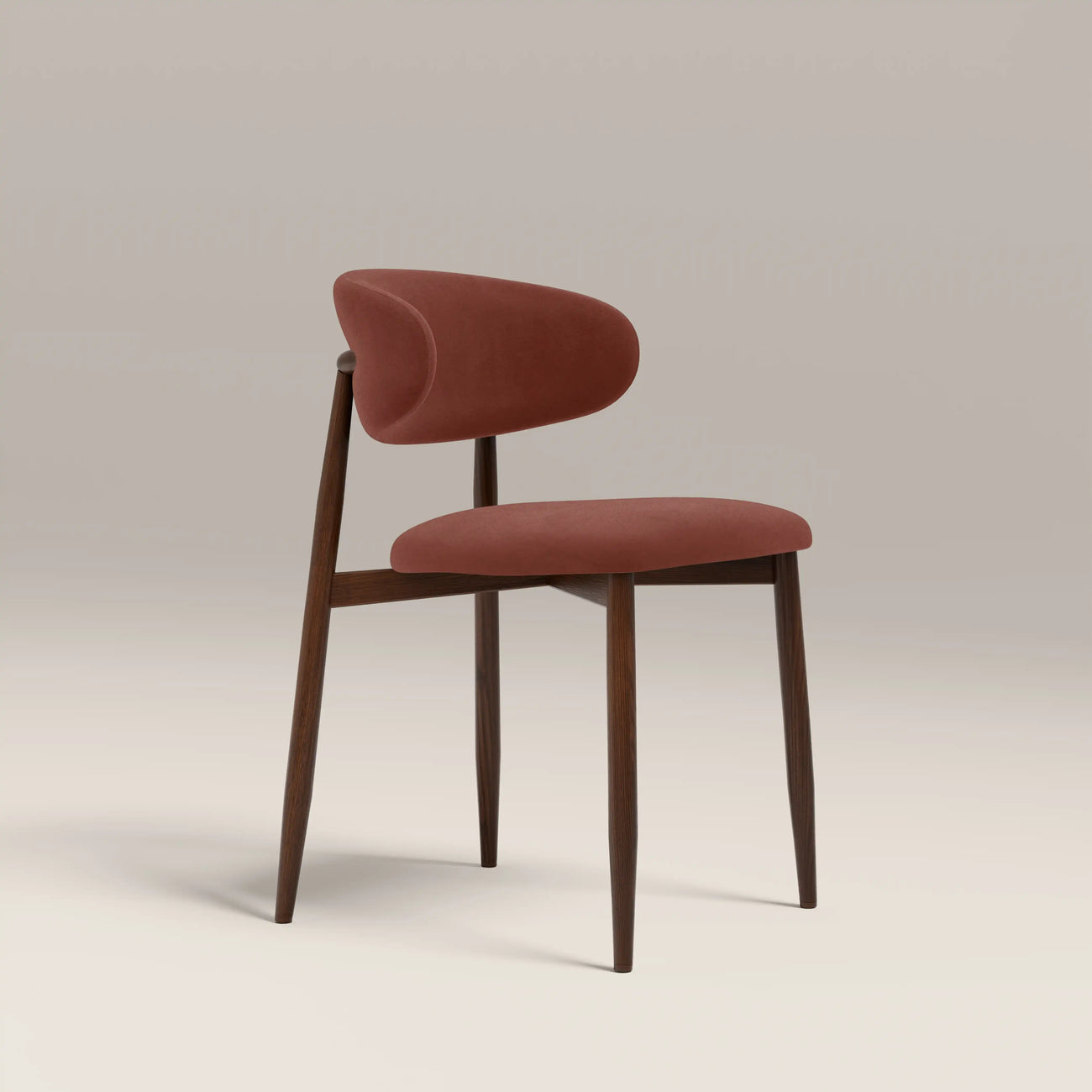 Halston Dining Chair Rust Red & Walnut