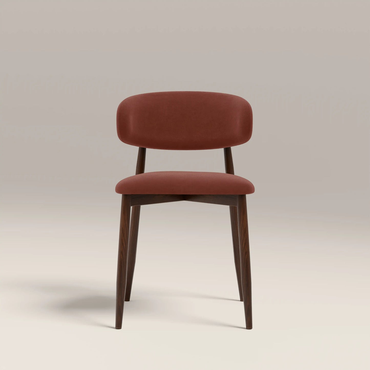 Halston Dining Chair Rust Red & Walnut