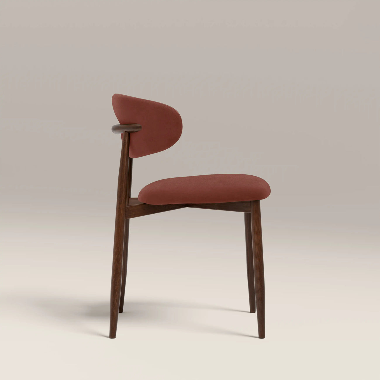 Halston Dining Chair Rust Red & Walnut