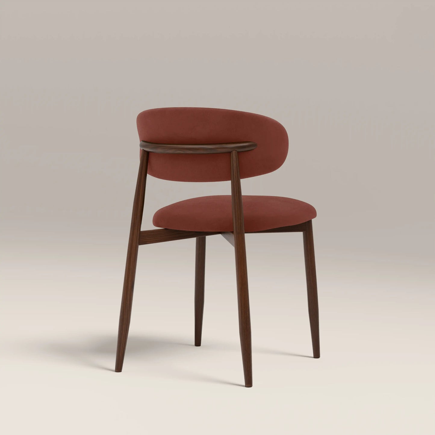 Halston Dining Chair Rust Red & Walnut