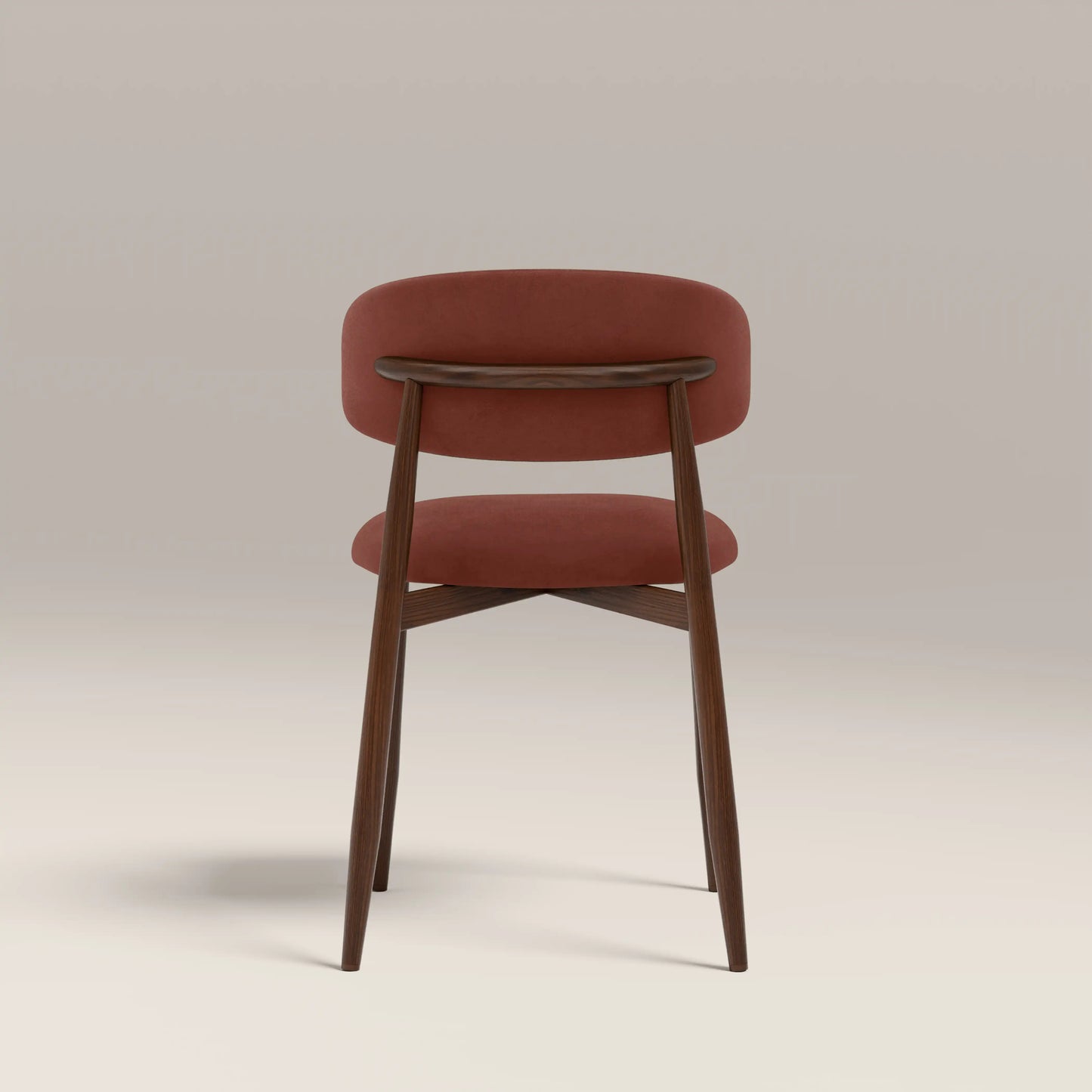Halston Dining Chair Rust Red & Walnut