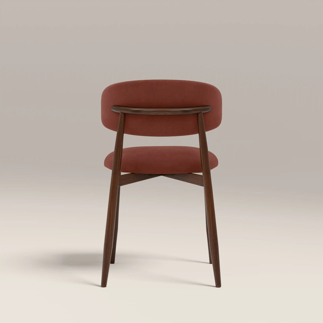 Halston Dining Chair Rust Red & Walnut