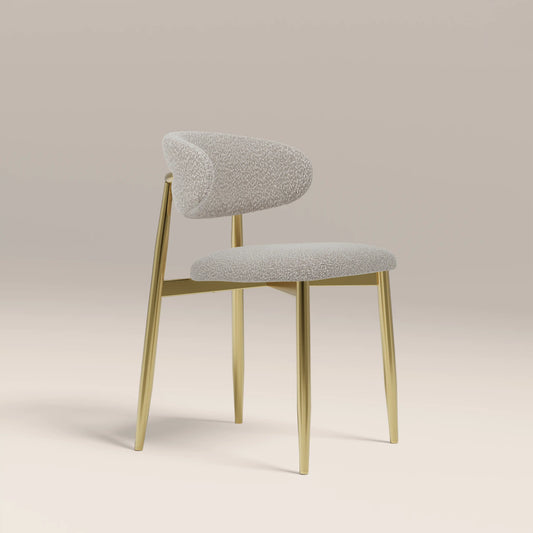 Halston Dining Chair Speckled Stone & Brass