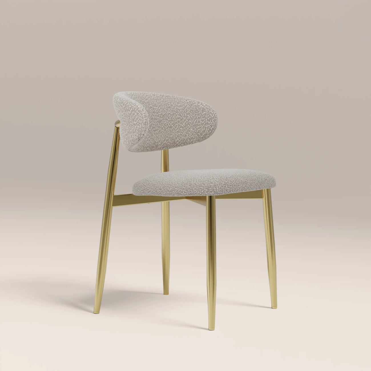 Halston Dining Chair Speckled Stone & Brass
