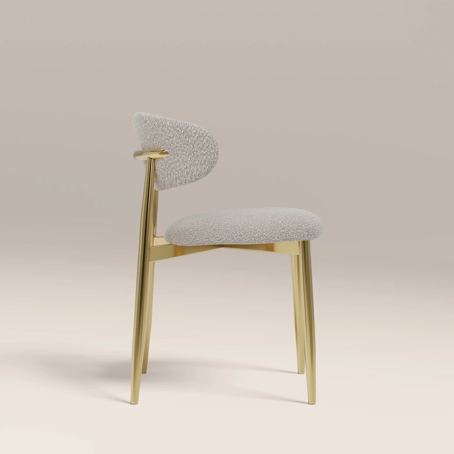 Halston Dining Chair Speckled Stone & Brass