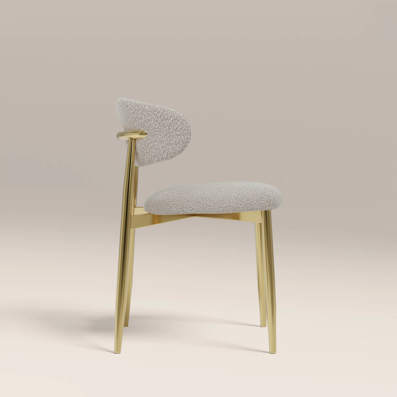Halston Dining Chair Speckled Stone & Brass