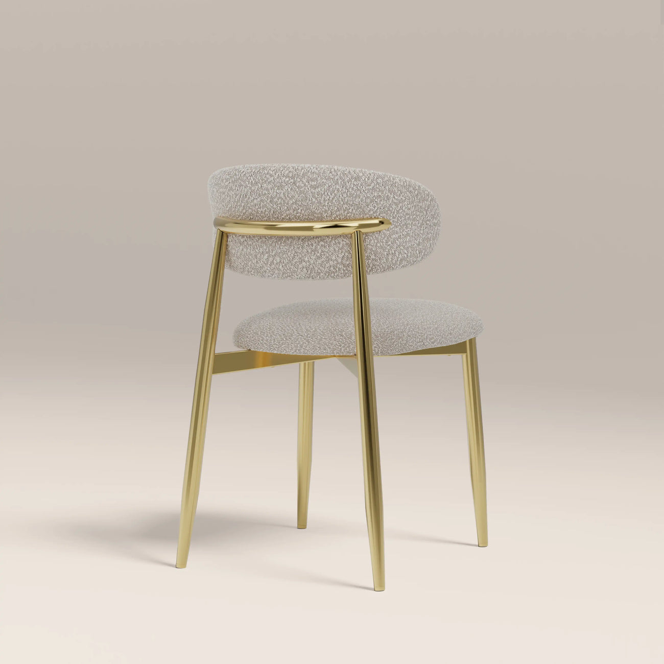 Halston Dining Chair Speckled Stone & Brass