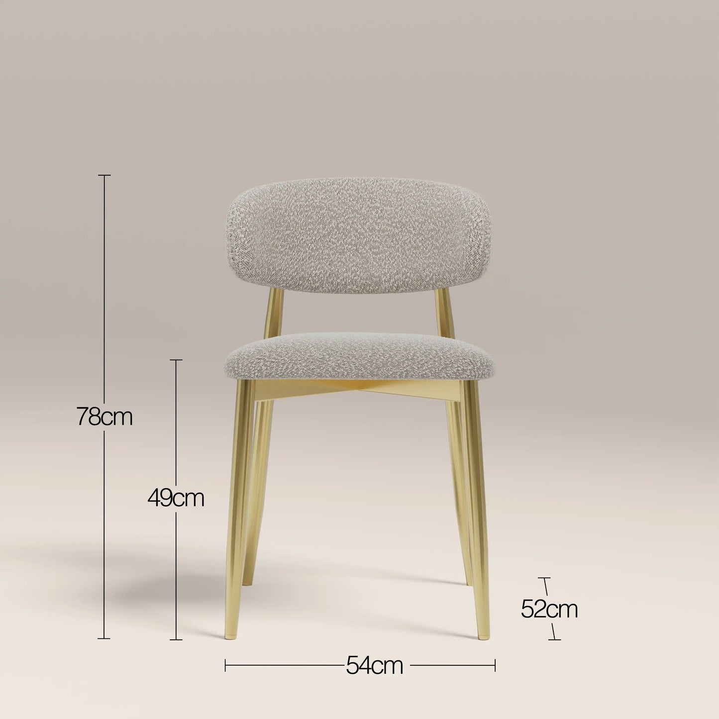 Halston Dining Chair Speckled Stone & Brass