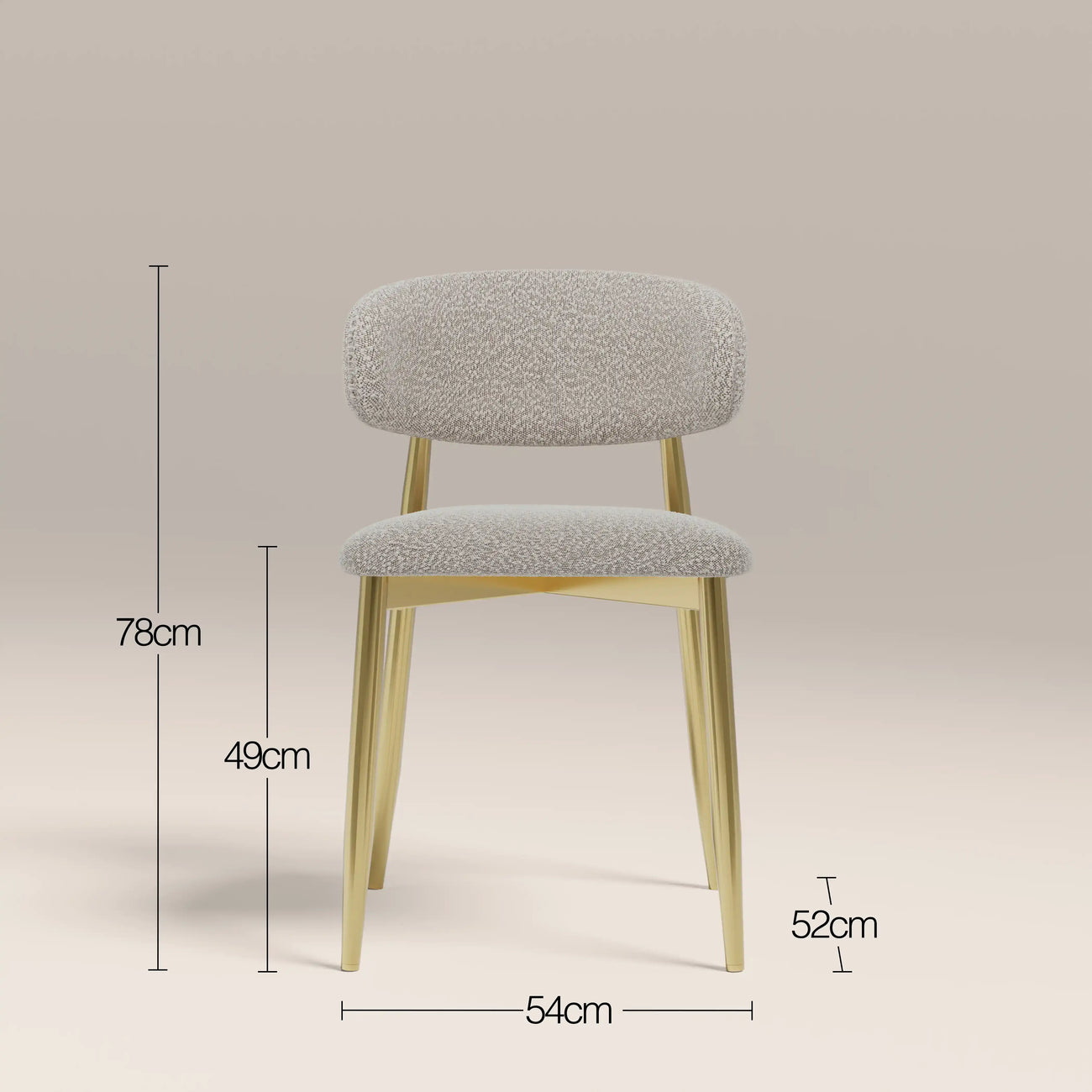 Halston Dining Chair Speckled Stone & Brass