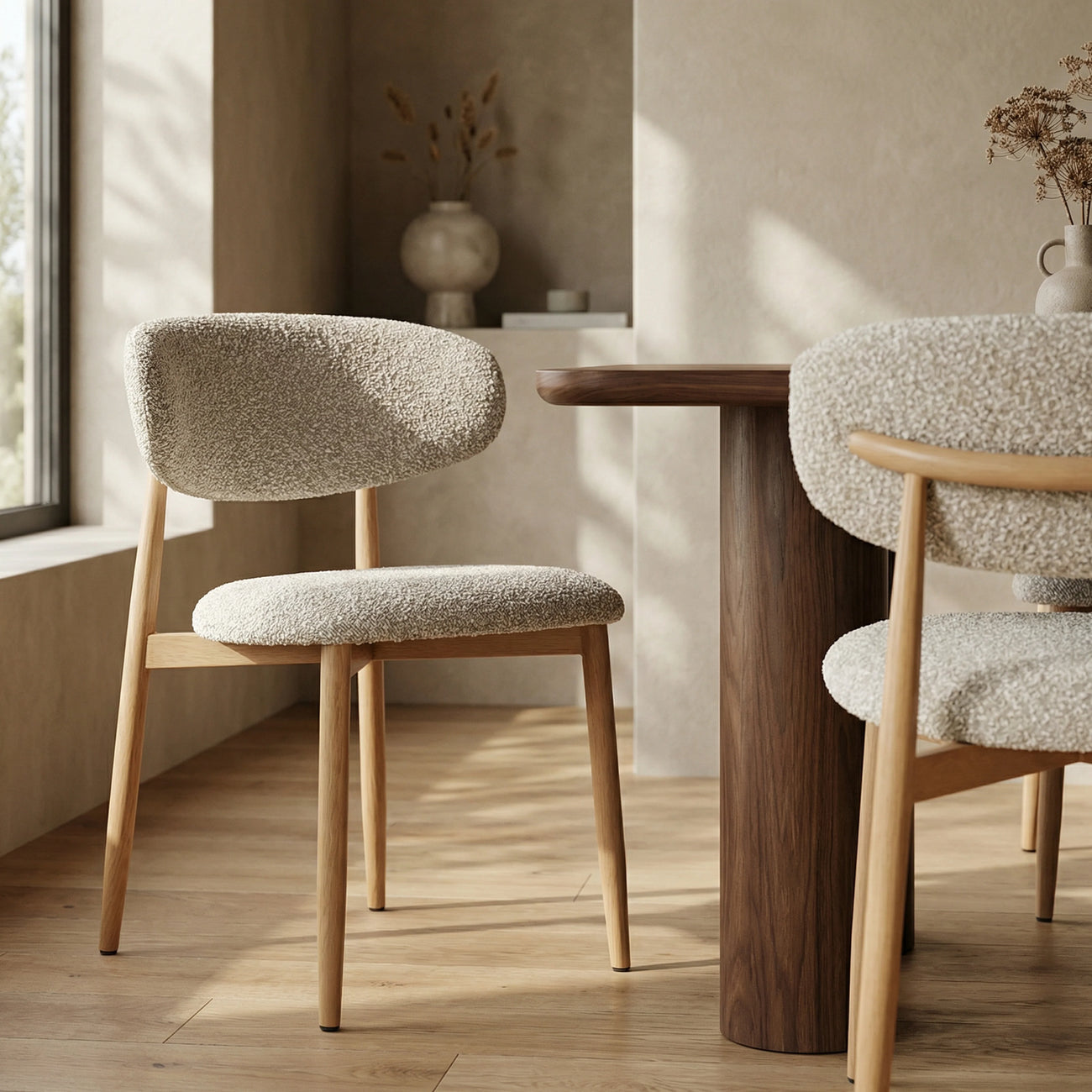 Halston Dining Chair Speckled Stone & Oak