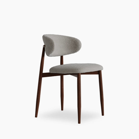 Halston Dining Chair Speckled Stone & Walnut