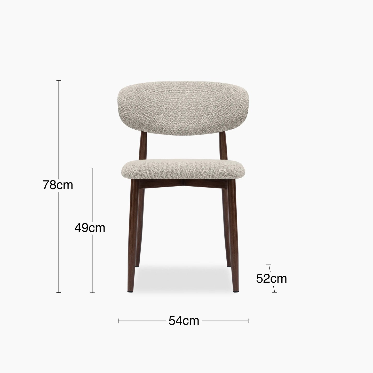 Halston Dining Chair Speckled Stone & Walnut