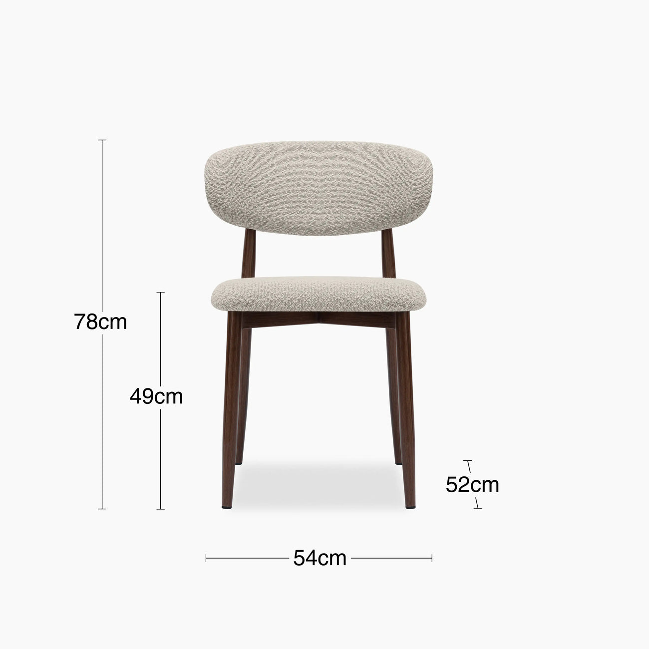 Halston Dining Chair Speckled Stone & Walnut